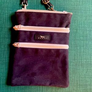 Scout Crossbody Bag Navy with White Zippers